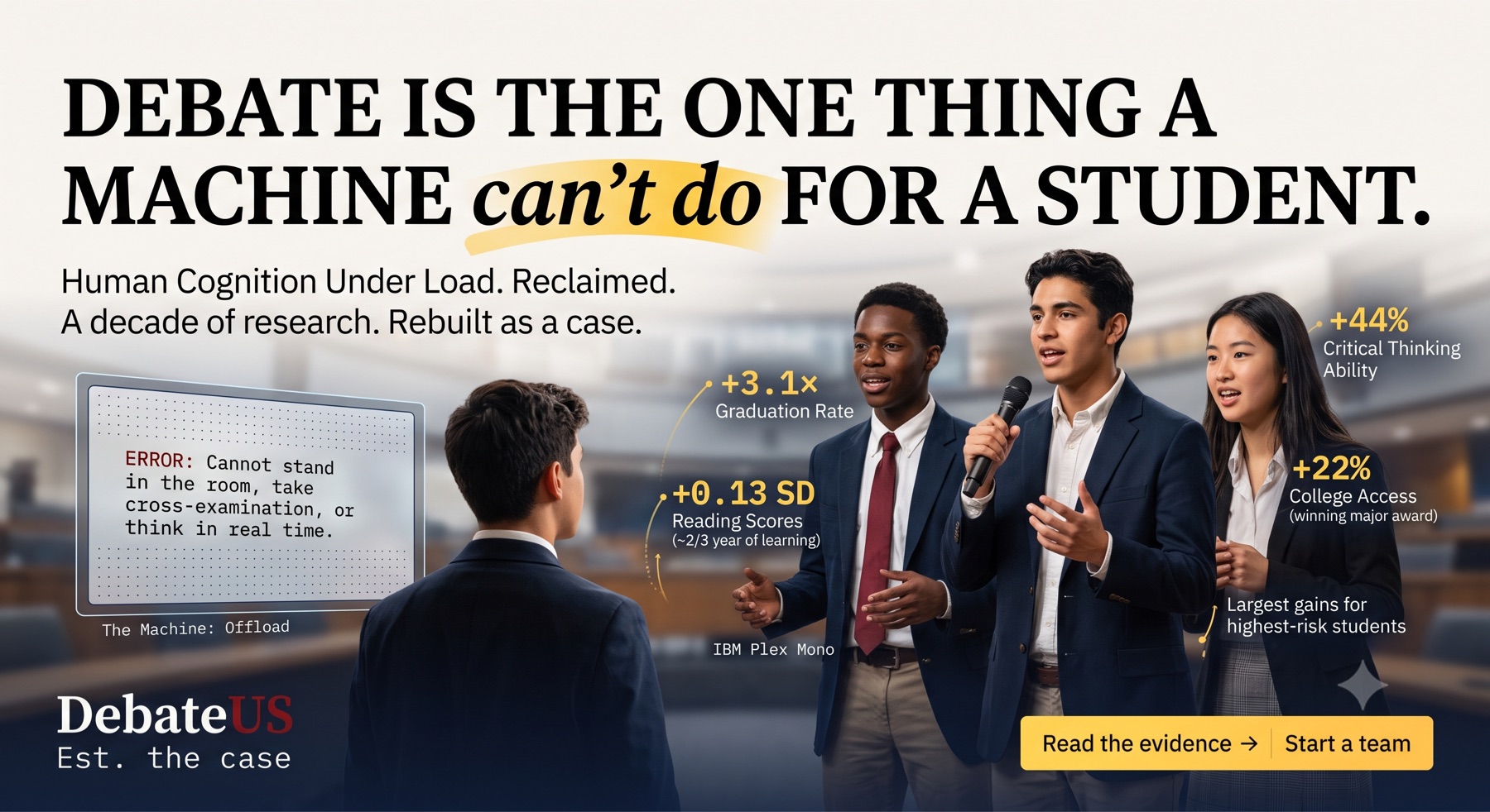 Debate is the one thing a machine can’t do for a student